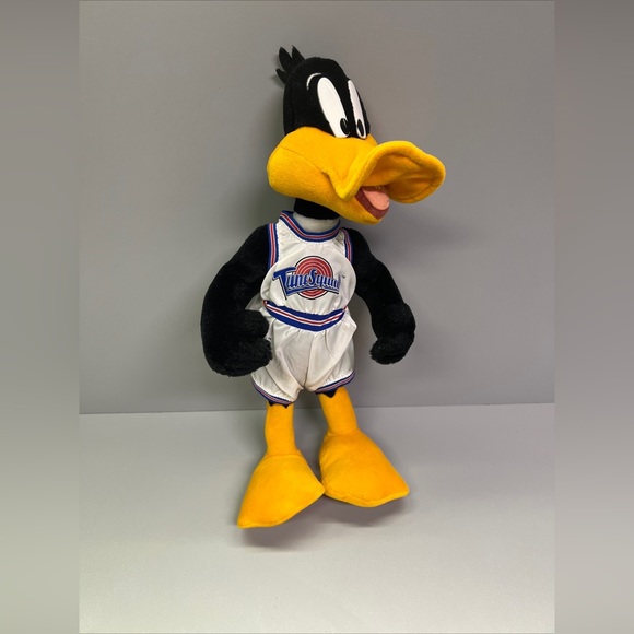 Poseable Daffy Duck Space Jam 1996 Tune Squad Play By Play Vintage 15 Inch Plush - Picture 1 of 9